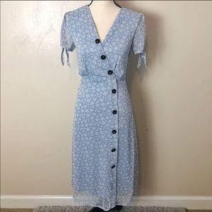 J.O.A | Button Front Crepe Midi Dress | XS